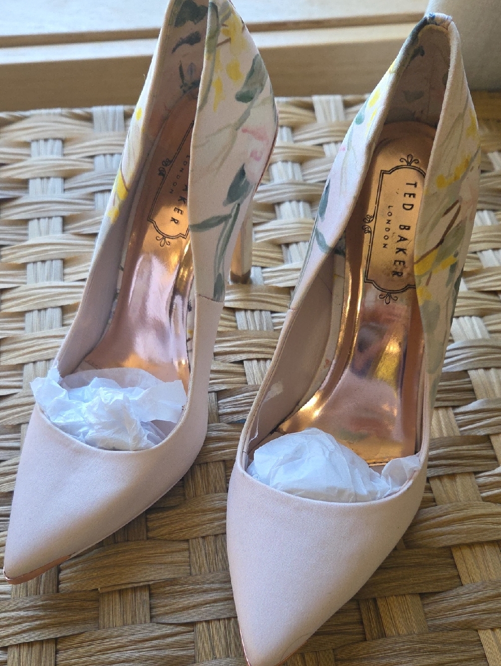 Ted Baker Pale Pink Floral Pointed-Toe Stiletto Pumps